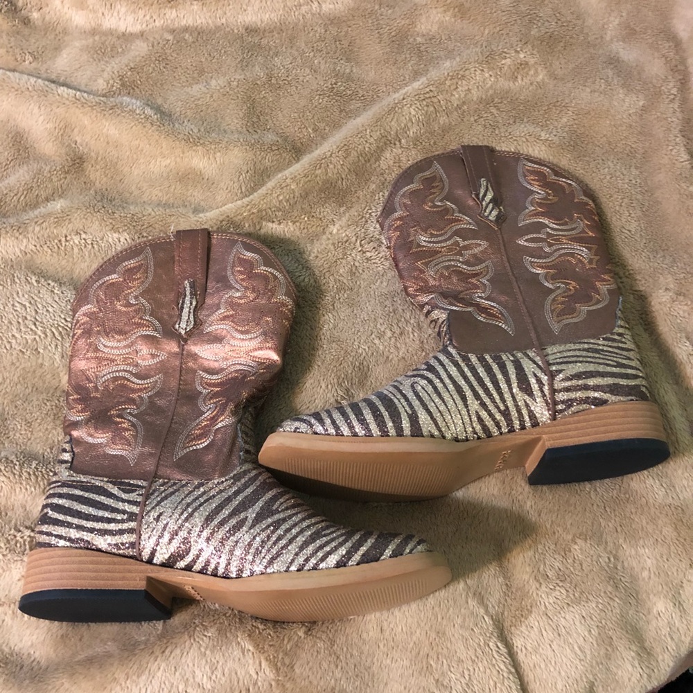 Glitter Zebra Boots